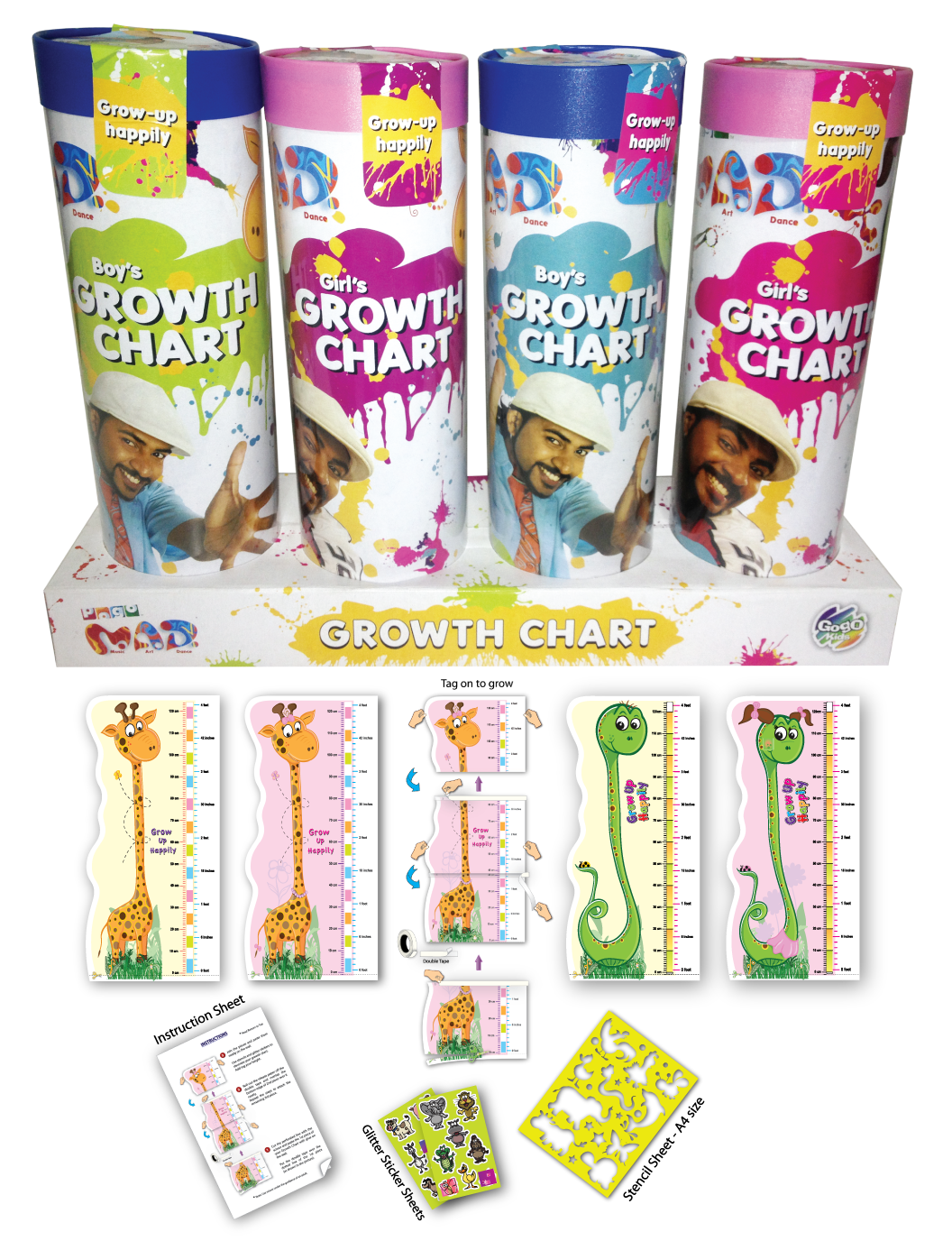 Pogo Mad DIY Growth Chart - Girafe